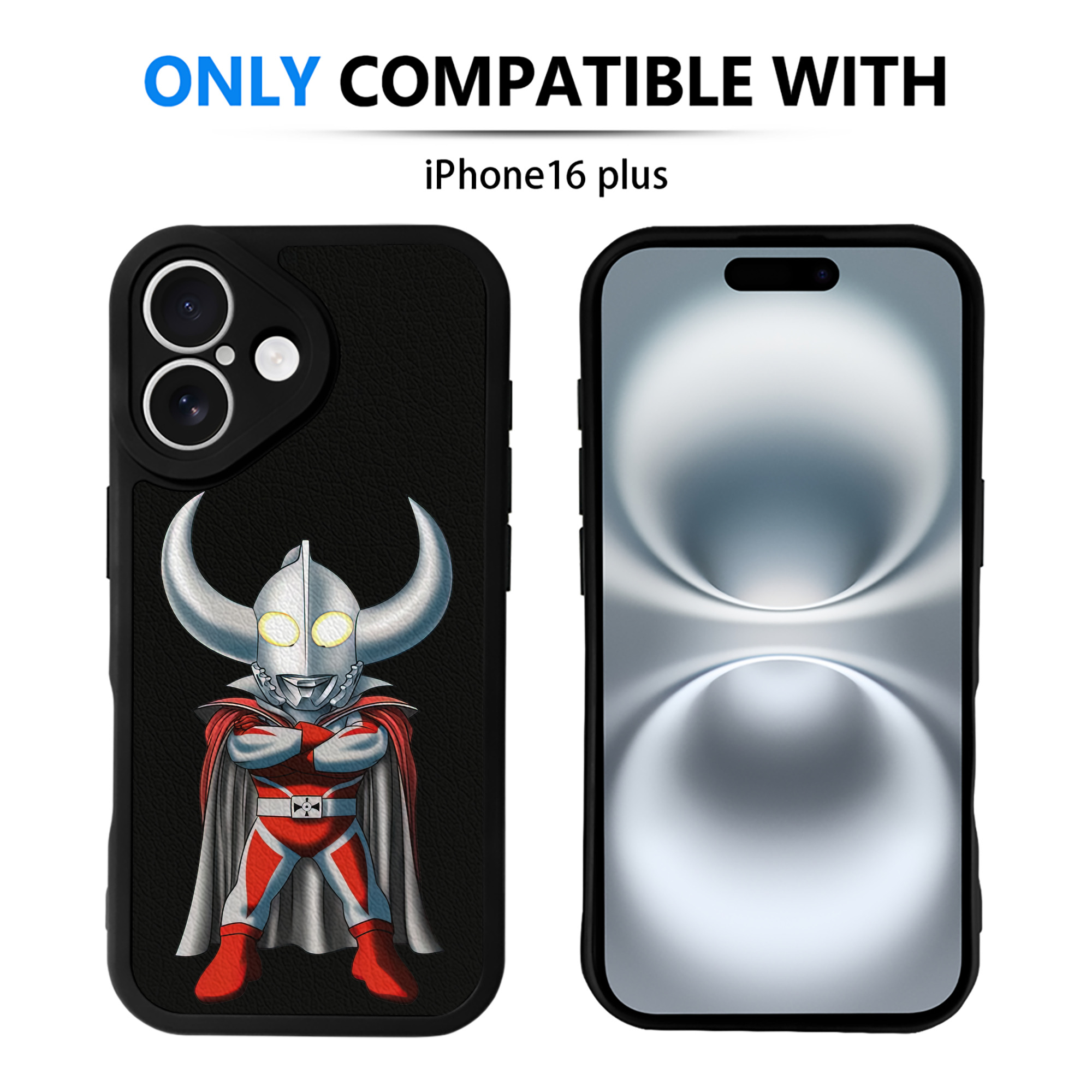 （画像用） ウルトラマン Ultraman 【iPhone 16シリーズ対応】シリコンスマホケース（レザー調） 材質：シリコン